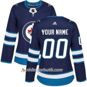 Dame Ishockey Winnipeg Jets Tröja med eget tryck Adidas 2017-2018 Marinblå Authentic
